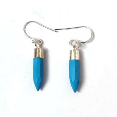 Turquoise spike silver electroplated earring